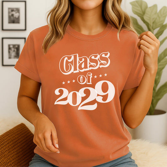 Class Of 2029 – Customizable Unisex garment-dyed heavyweight t-shirt