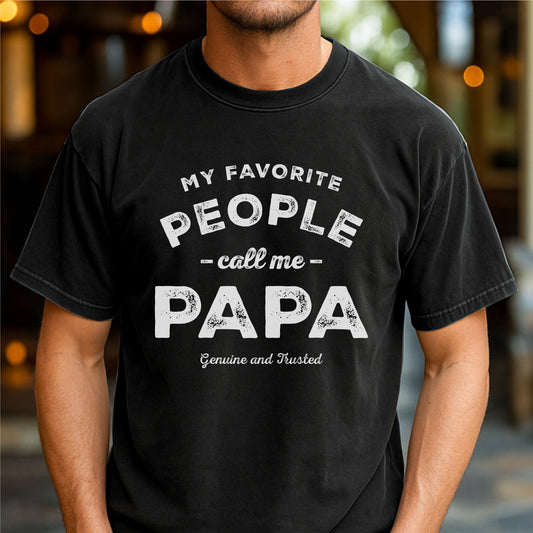 My Favorite People Call Me Papa - Customizable Unisex garment-dyed heavyweight t-shirt