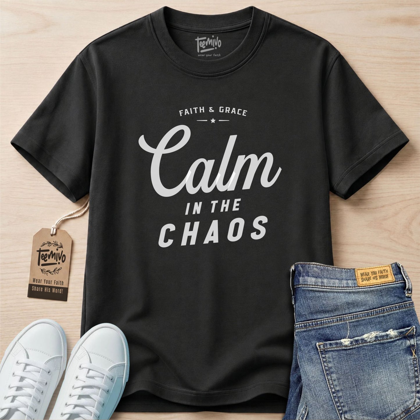 Calm in the chaos | Faith in Work | Nurse T-shirt
