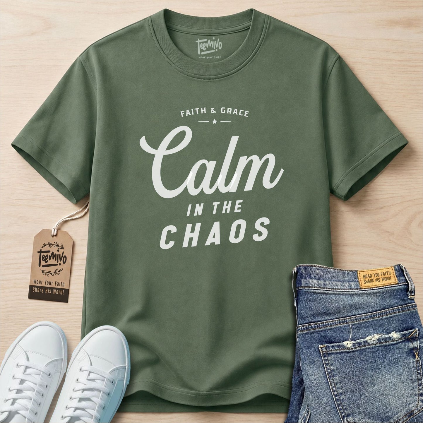 Calm in the chaos | Faith in Work | Nurse T-shirt