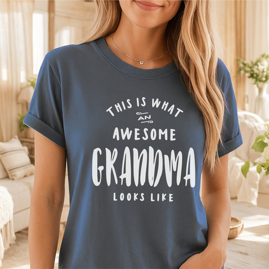 This is What an Awesome Grandma Looks Like customizable Unisex garment-dyed heavyweight t-shirt