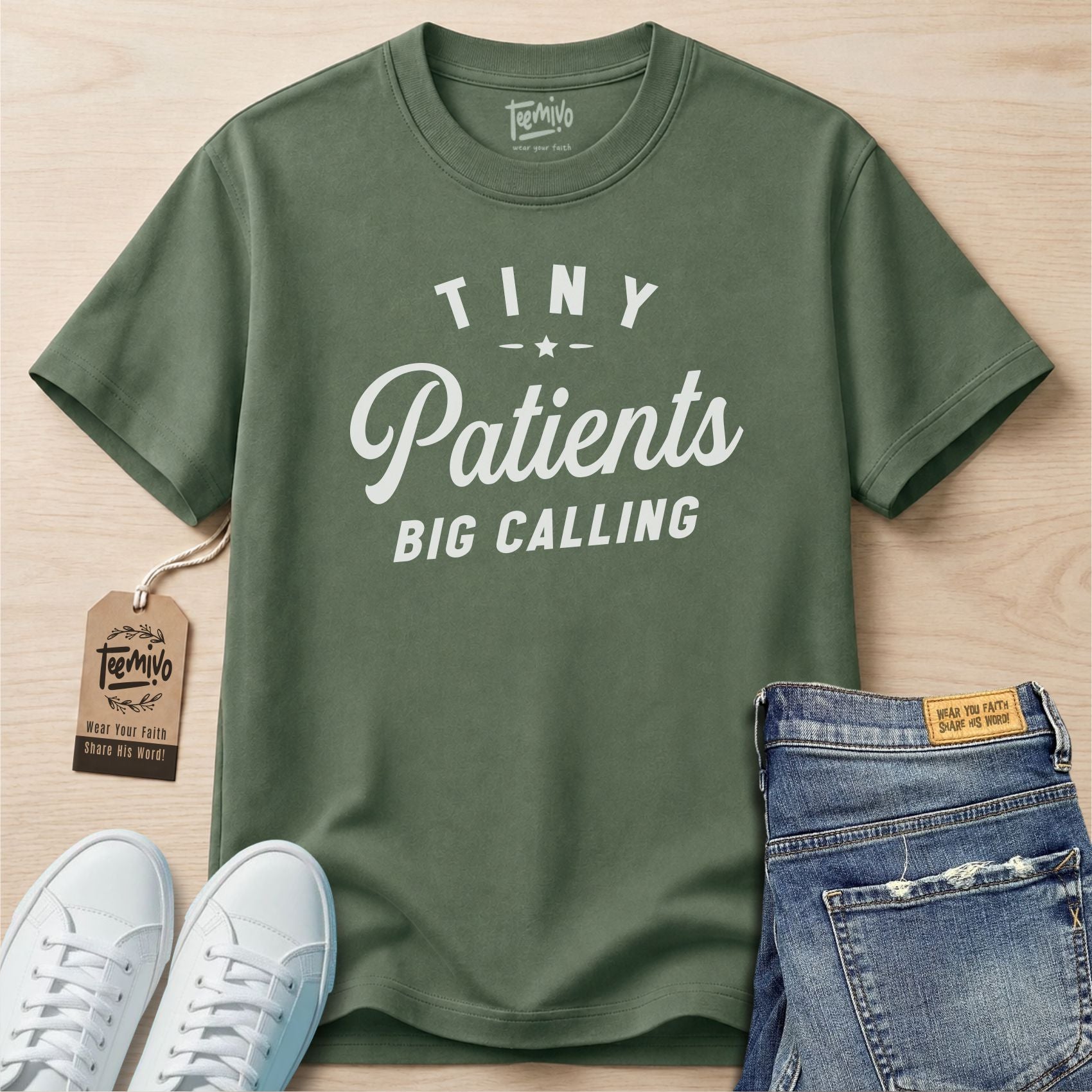 Tiny Patients Big Calling | Faith in Work | Nurse T-shirt