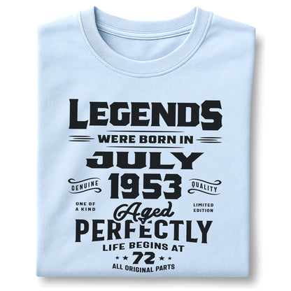 Legends Born in July 1953 Age 72 - Customizable Unisex garment-dyed heavyweight t-shirt