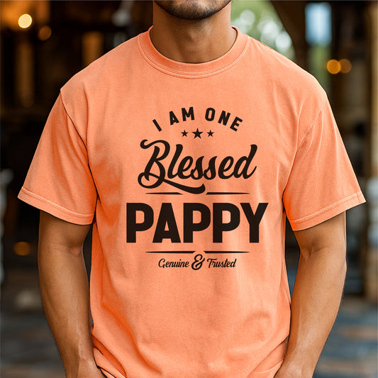 I Am One Blessed Pappy – Customizable Unisex garment-dyed heavyweight t-shirt