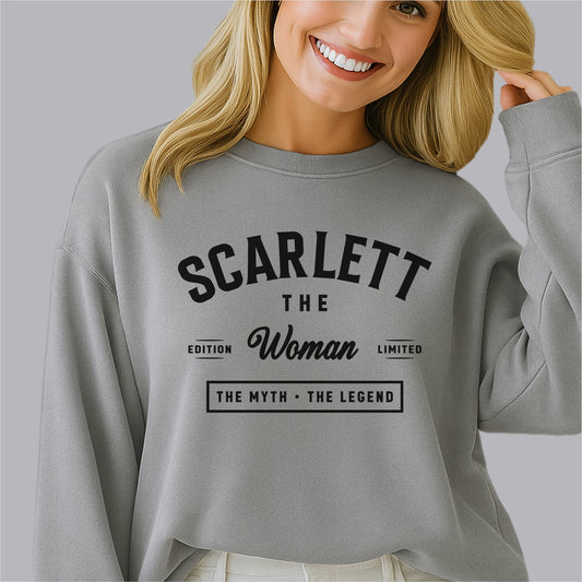 Scarlett The Woman The Myth The Legend Customizable unisex garment-dyed sweatshirt