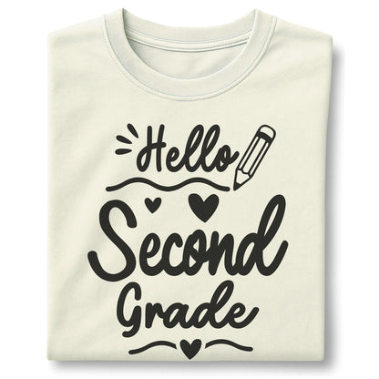 Hello Second Grade - Customizable Unisex garment-dyed heavyweight t-shirt