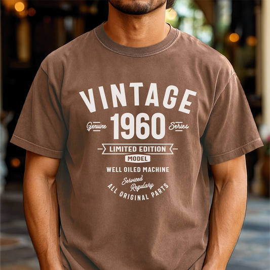 Vintage 1960 Limited Edition - Customizable Unisex garment-dyed heavyweight t-shirt