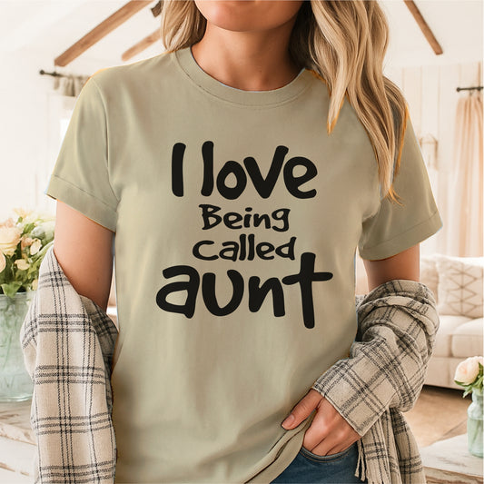 I Love Being Called Aunt customizable Unisex garment-dyed heavyweight t-shirt