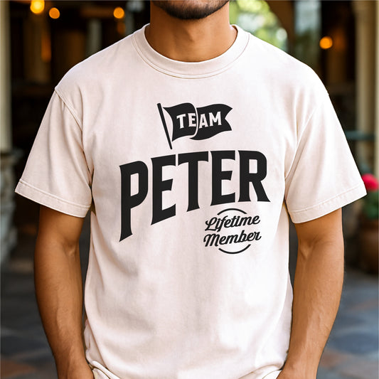 Team Peter Lifetime Member Customizable Unisex garment-dyed heavyweight t-shirt