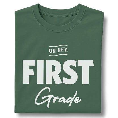 Oh Hey, First Grade - Customizable Unisex garment-dyed heavyweight t-shirt