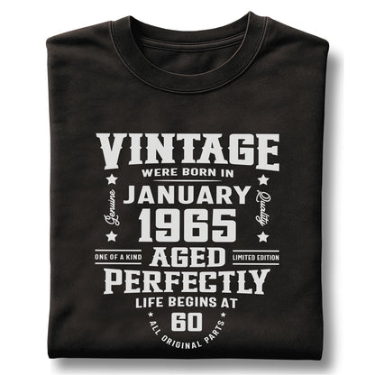 Legends Born in January 1965 Age 60 - Customizable Unisex garment-dyed heavyweight t-shirt