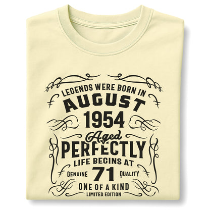 Legends Born in August 1954 Age 71 - Customizable Unisex garment-dyed heavyweight t-shirt