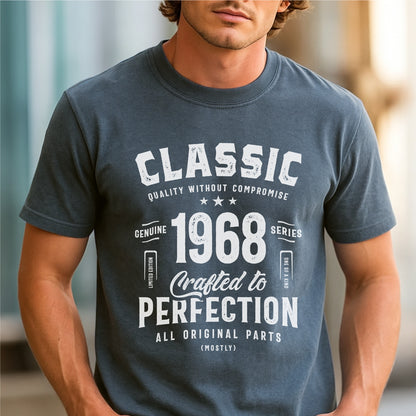Classic 1968 Crafted to Perfection - Customizable Unisex garment-dyed heavyweight t-shirt
