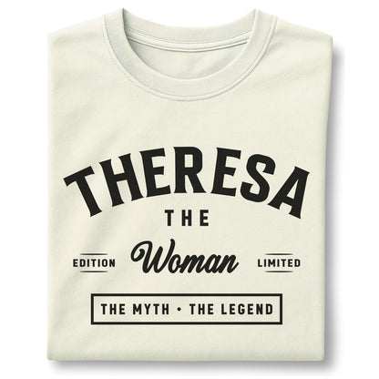 Theresa The Woman The Myth The Legend Customizable Unisex garment-dyed heavyweight t-shirt