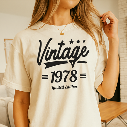 Vintage 1978 Limited Edition - Customizable Unisex garment-dyed heavyweight t-shirt