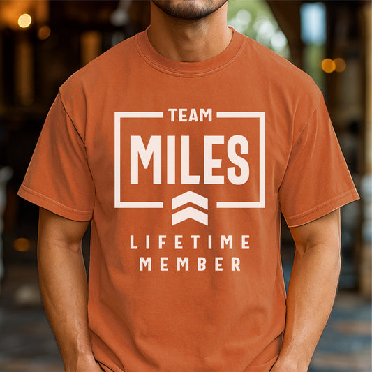 Team Miles Lifetime Member Customizable Unisex garment-dyed heavyweight t-shirt