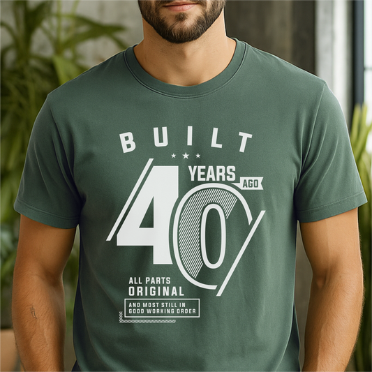 Built 40 Years Ago - Customizable unisex garment-dyed heavyweight t-shirt