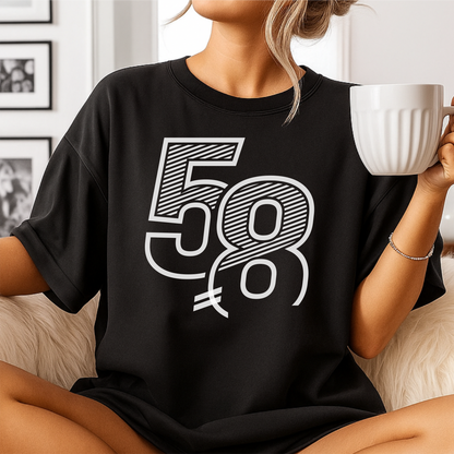 58 Years - Number 58 - Customizable unisex garment-dyed heavyweight t-shirt