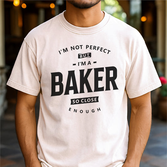 Baker Funny Imperfect But Awesome - Customizable unisex garment-dyed heavyweight t-shirt