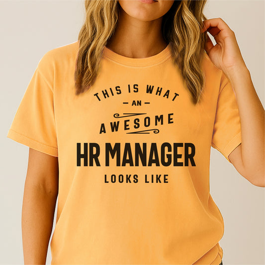 Awesome HR Manager Funny Quote - Customizable unisex garment-dyed heavyweight t-shirt