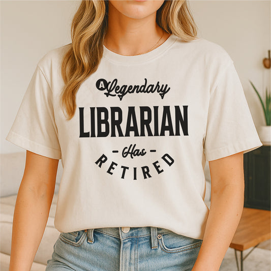 Retired Librarian Legendary Book Pride - Customizable unisex garment-dyed heavyweight t-shirt