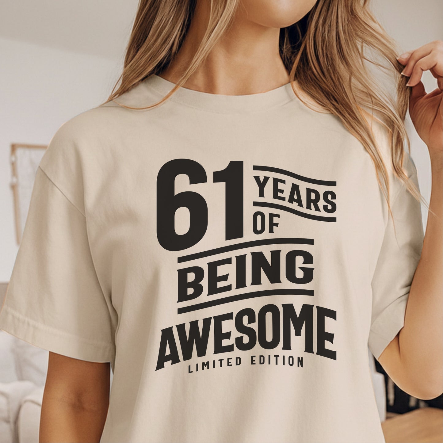 Custom Age - 61 Years Of Being Awesome unisex classic tee