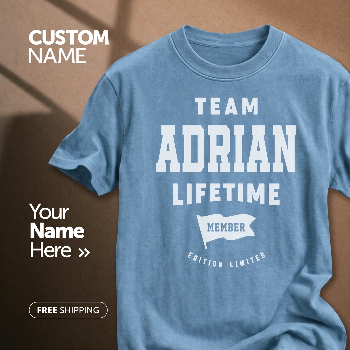 Team Adrian Lifetime Member | Custom Name T-Shirt