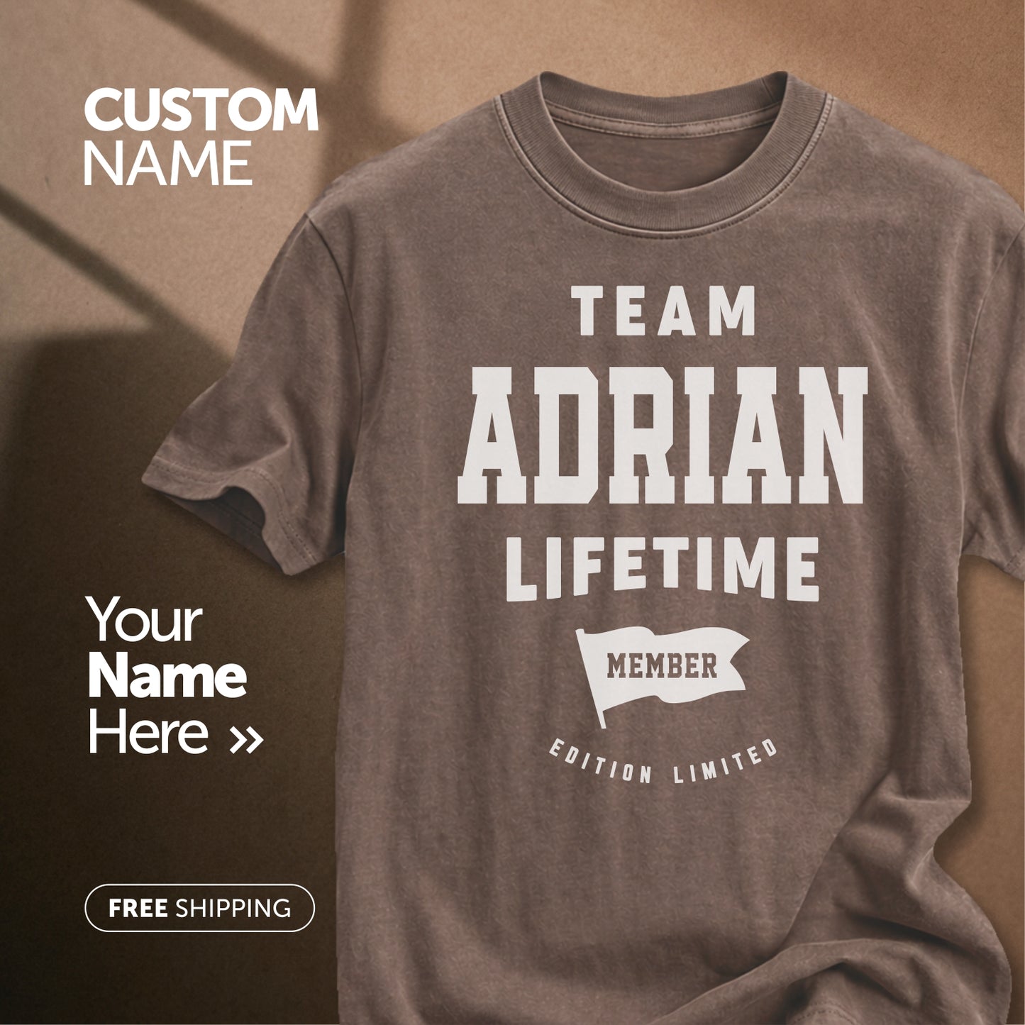 Team Adrian Lifetime Member | Custom Name T-Shirt