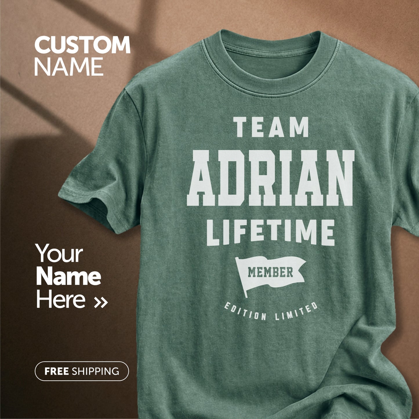 Team Adrian Lifetime Member | Custom Name T-Shirt