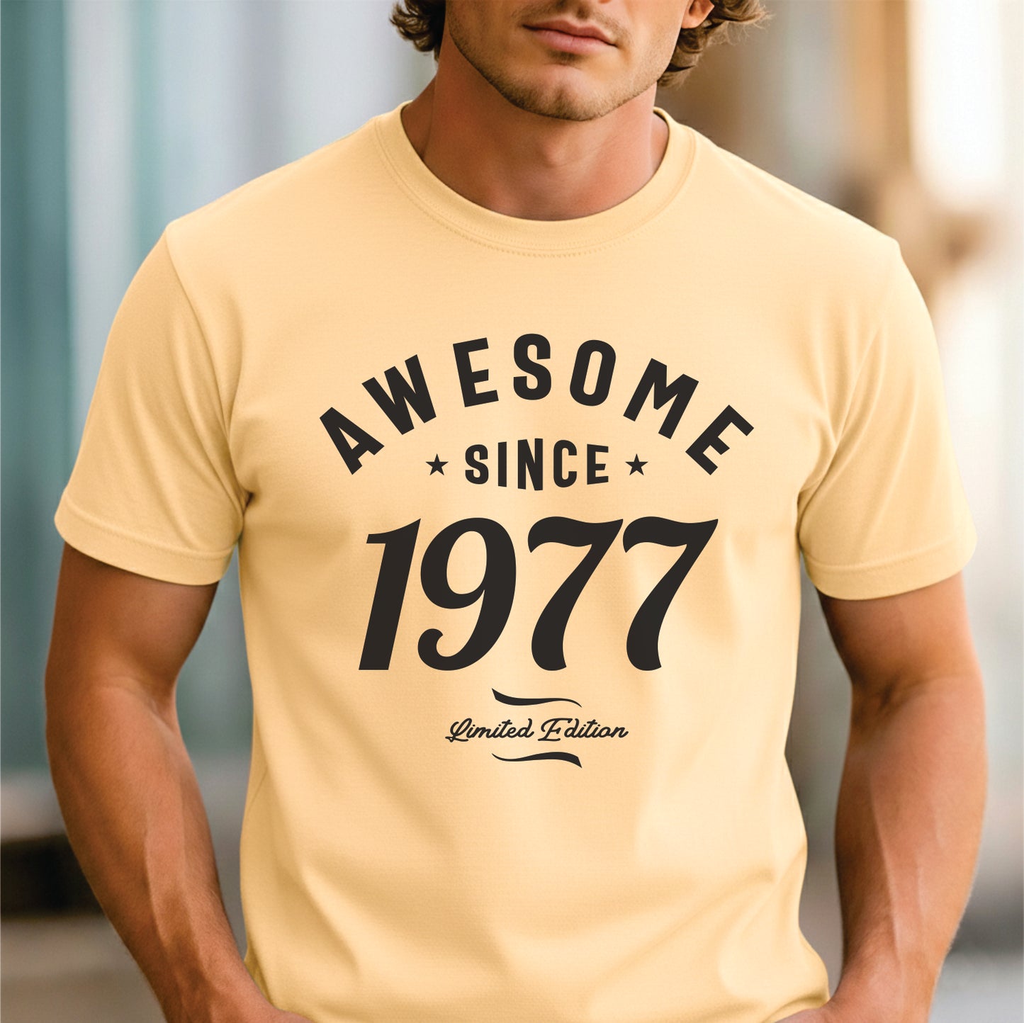Custom Year - Awesome Since 1977 Limited Edition unisex classic tee