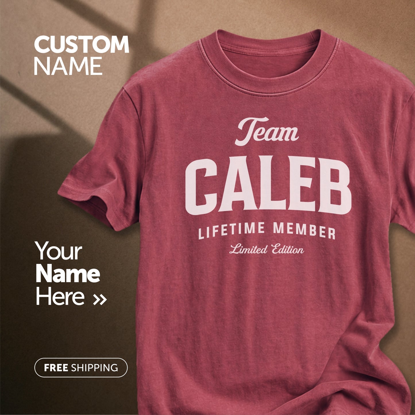 Team Caleb Lifetime Member | Custom Name T-Shirt