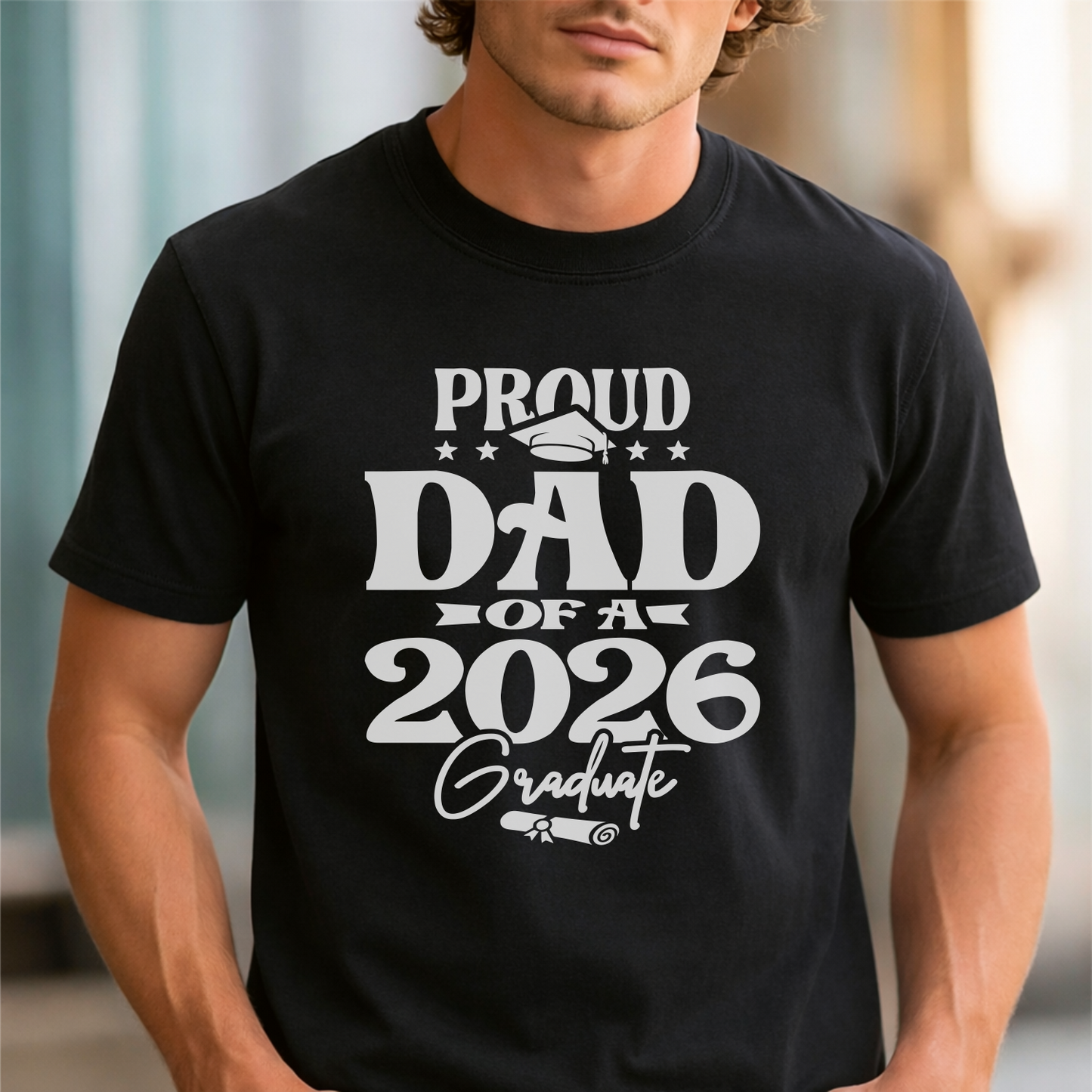 Custom Name-Year - Proud Dad of a 2026 Graduate unisex classic tee