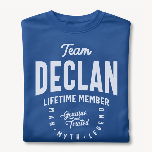 Funny Custom Name - Team Declan Lifetime Member unisex classic tee