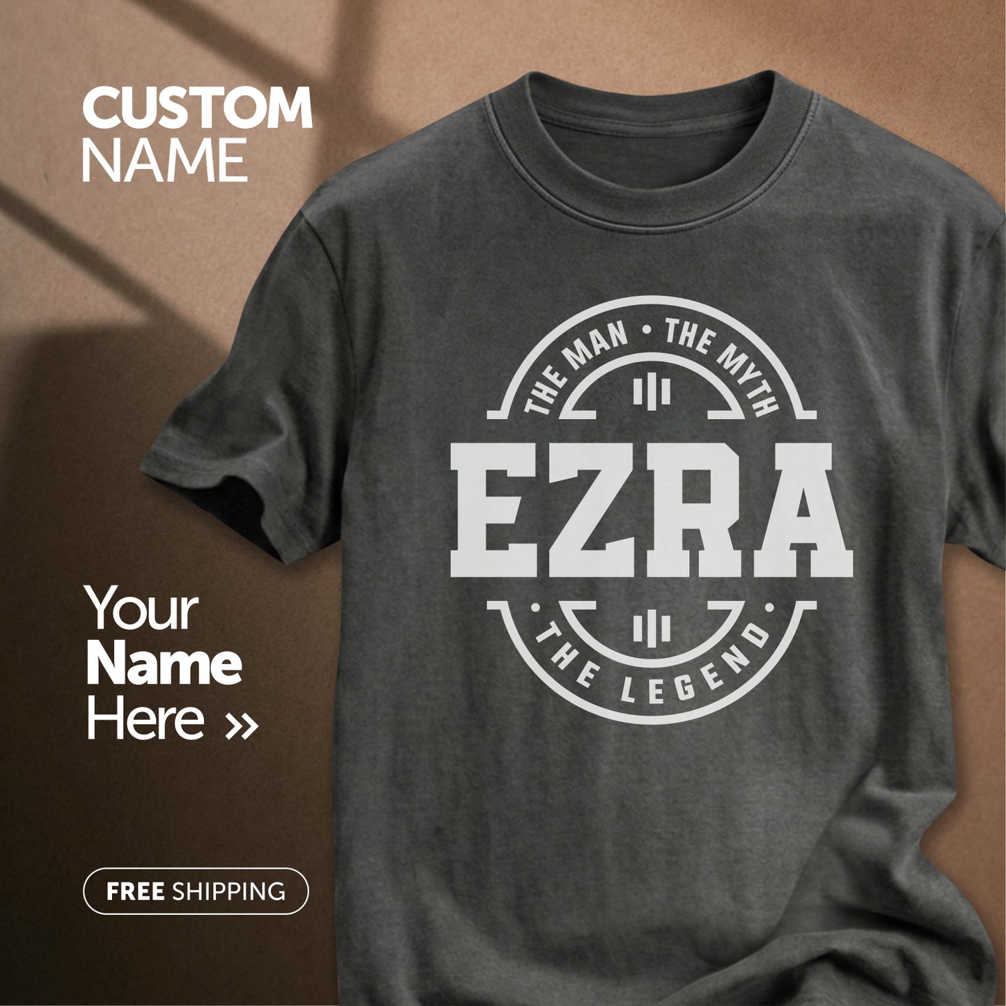 Ezra The Man Myth Legend | Custom Name T-Shirt