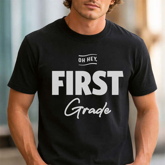Custom Grade - Oh Hey, First Grade unisex classic tee