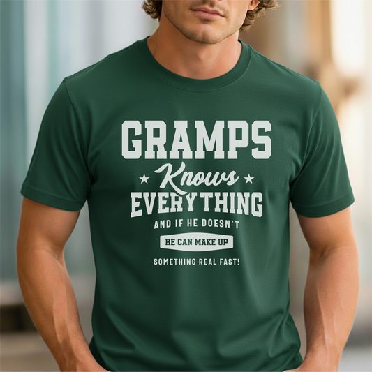 Custom Name - Gramps Knows Everything (Almost) unisex classic tee