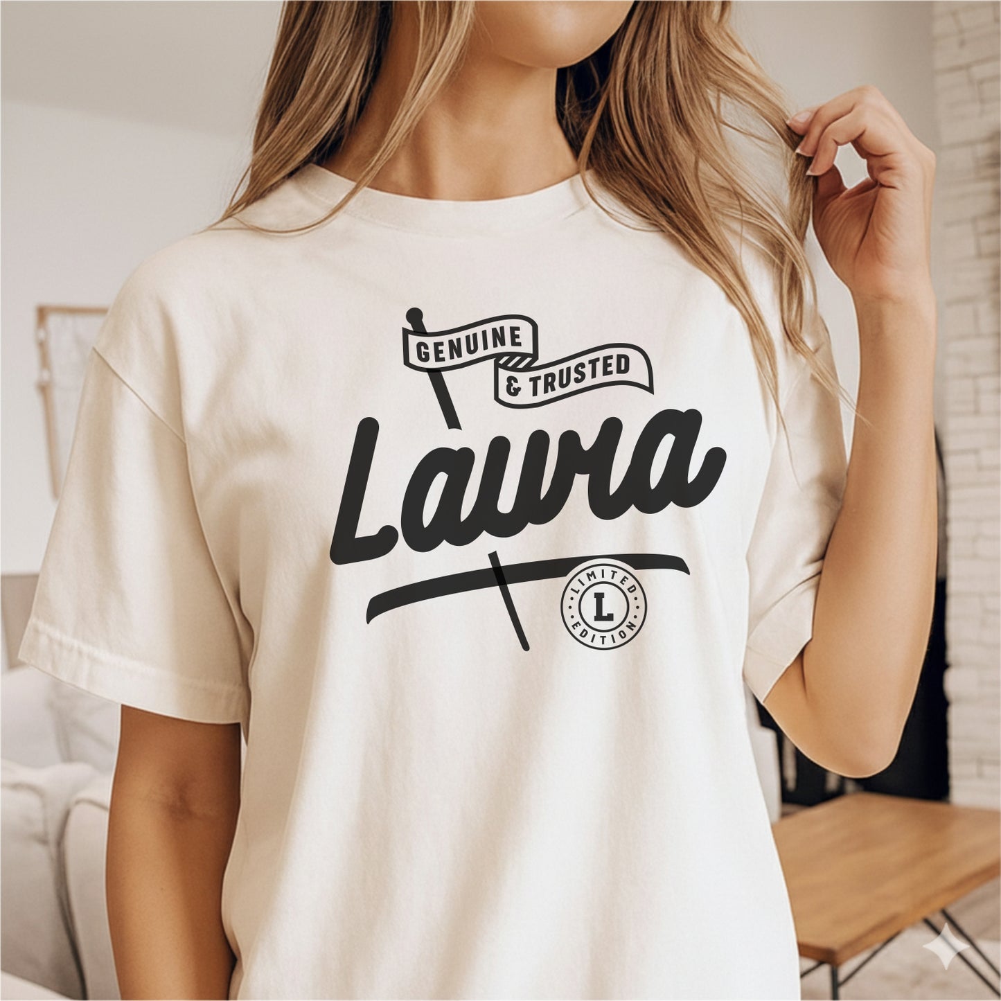 Custom Name - Laura Genuine and Trusted unisex classic tee