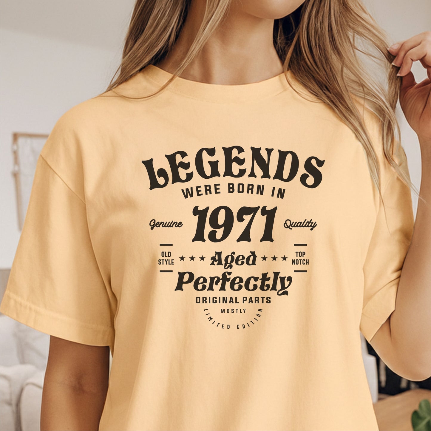Custom Year - Legends Were Born in 1971 Aged Perfectly unisex classic tee