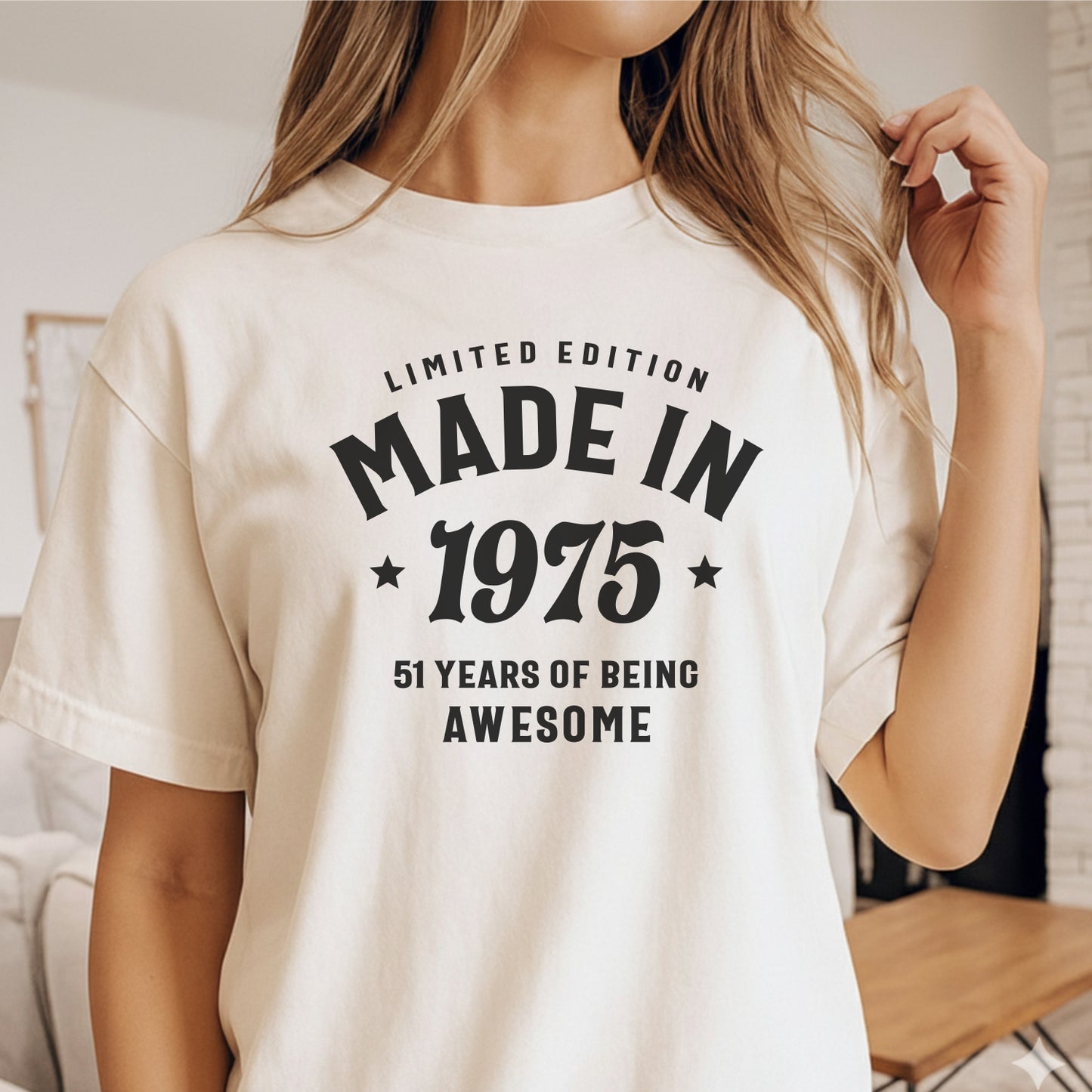 Custom Year-Age - Made in 1975 51 Years of Being Awesome unisex classic tee