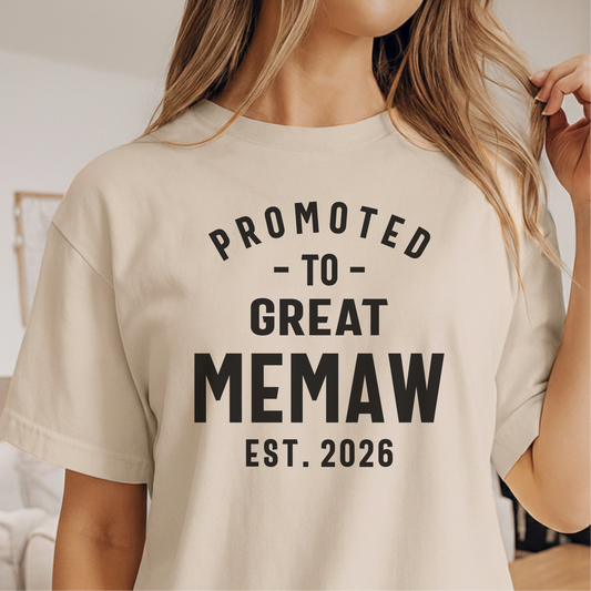Custom Name - Promoted to Great Memaw est. 2026 unisex classic tee