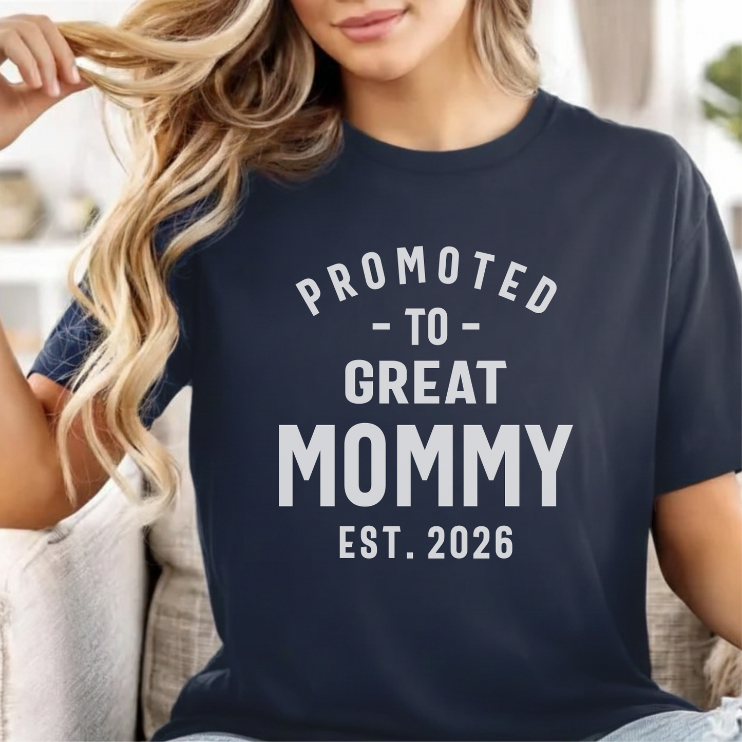 Custom Name - Promoted to Great Mommy est. 2026 unisex classic tee