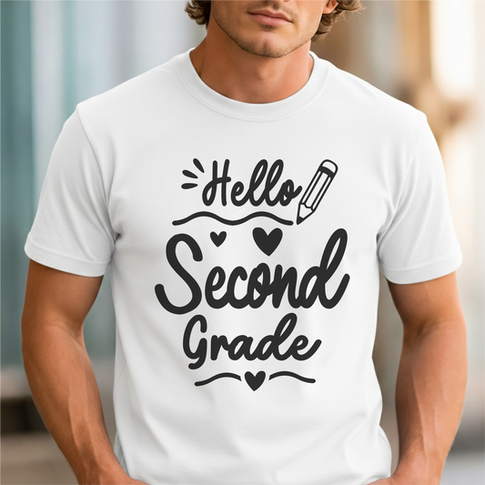 Custom Grade - Hello Second Grade unisex classic tee