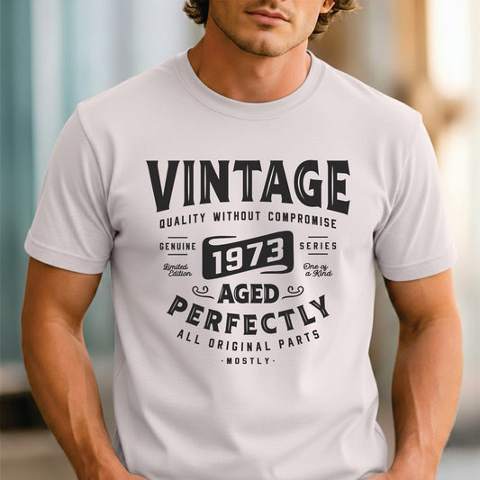 Custom Year - Vintage 1973 Aged Perfectly unisex classic tee