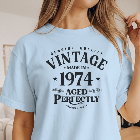 Custom Year - Vintage Made in 1974 Aged Perfectly unisex classic tee
